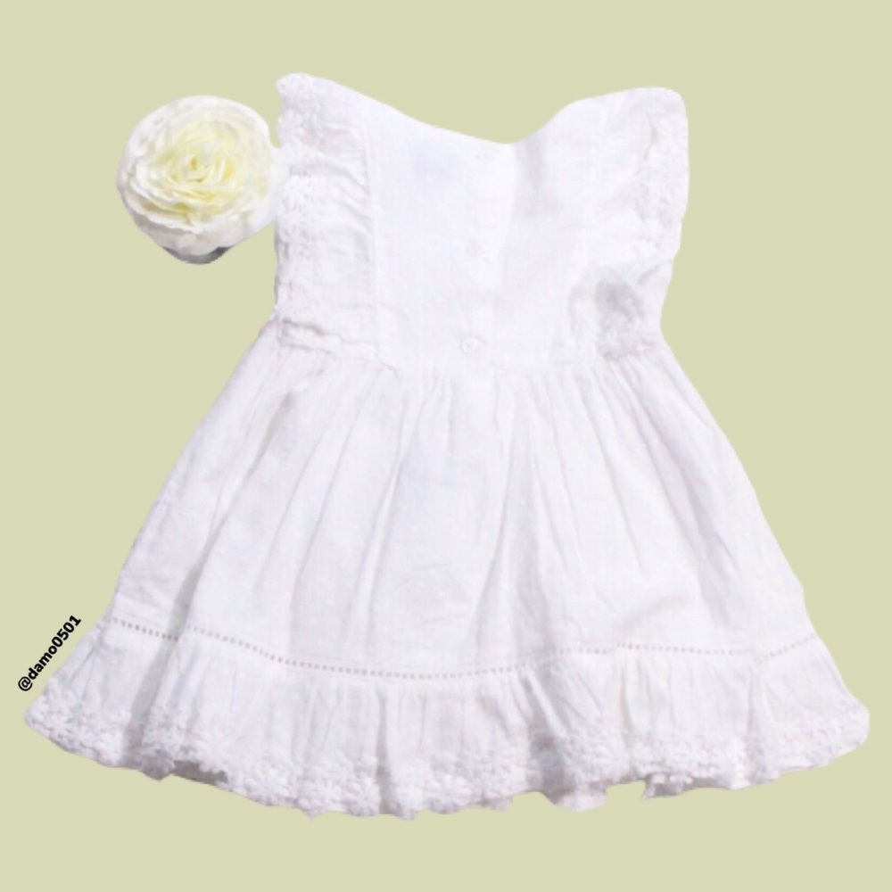 NWT Baby Gap White Eyelet Sleeveless Floral Dress - Picture 5 of 10